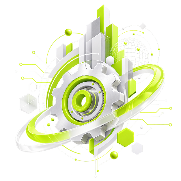 Side Business Ideas for Engineers - a machined gear inside orbiting rings, with circuit traces and structural forms behind it