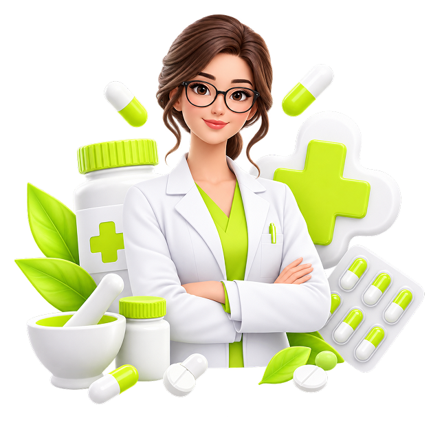 Side Hustle for Pharmacists - a pharmacist in a lab coat among medicine bottles, blister packs