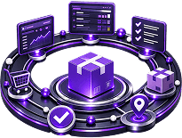 Ecommerce Order Fulfilment Services - a parcel ringed by order screens, a picking checklist