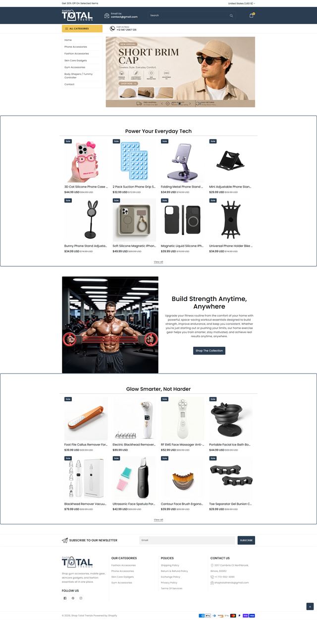 General Goods Storefront | Shopify Store Development Shopify Store Development - a full-page storefront for a general goods shop with a category sidebar