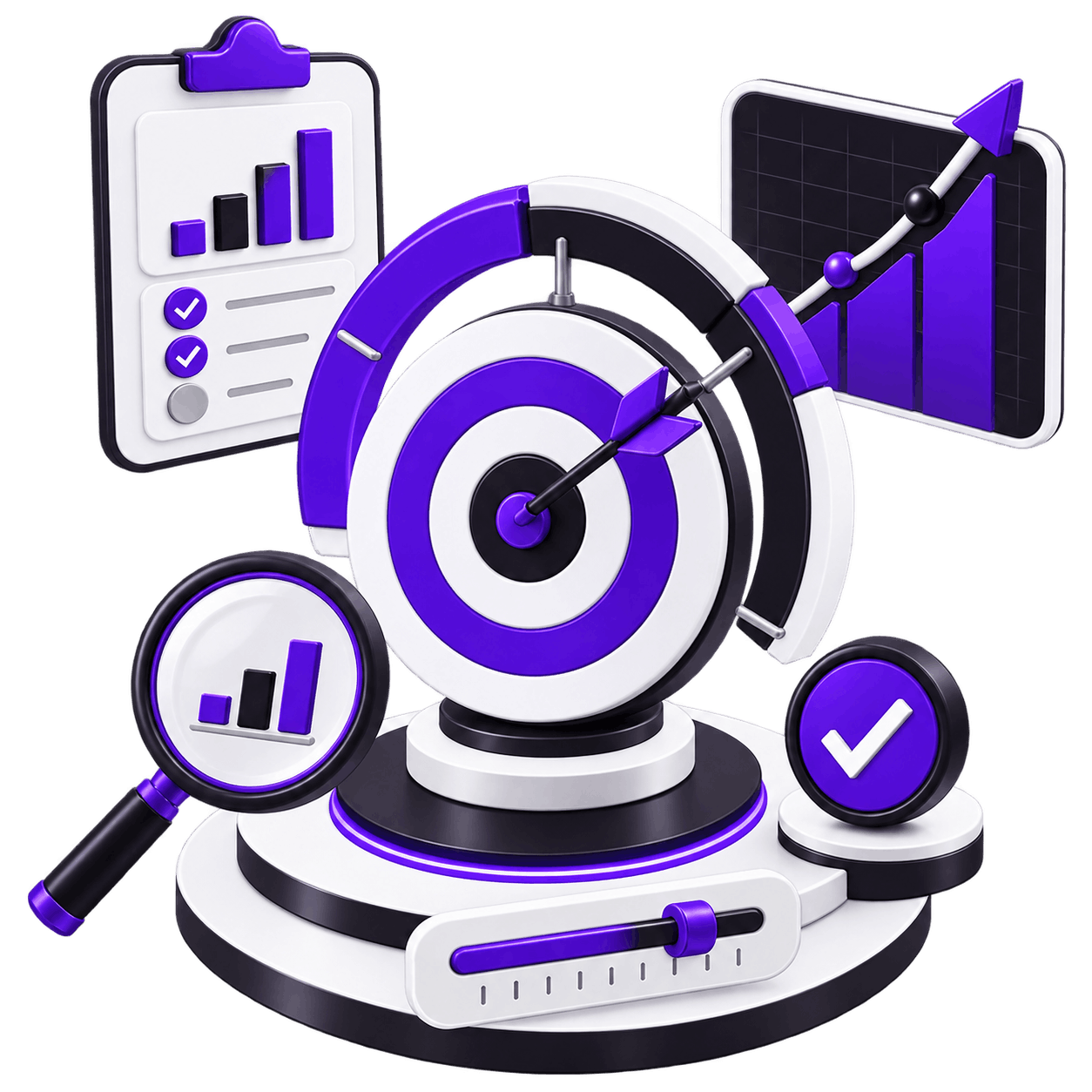 Agreed Target and Progress Dial | Ecommerce Conversion Rate Optimisation Ecommerce Conversion Rate Optimisation - an arrow in the centre of a target ringed by a progress dial