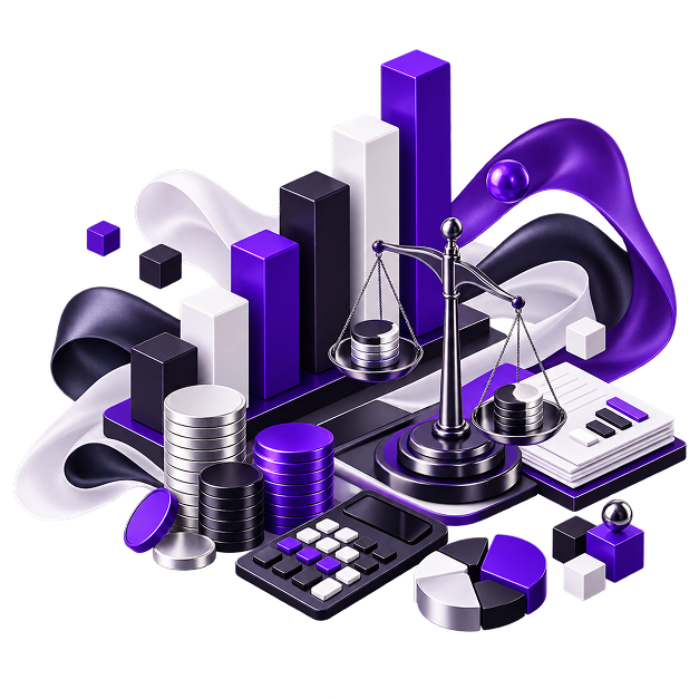 Ecommerce Side Business for Accountants - a bar chart, coin stacks, a calculator and a pie chart arranged