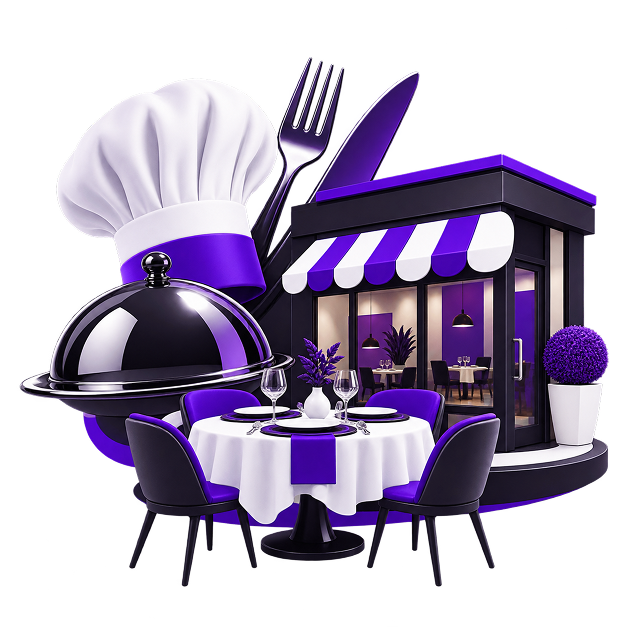 Additional Revenue for Restaurant Owners - a laid restaurant table under a cloche, chef hat, fork and knife